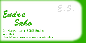 endre saho business card